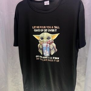 Star Wars Mandalorian Grogu Suck It Up  Shirt 2XL Size 42 Baby Yoda